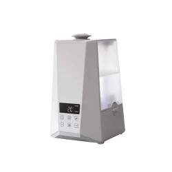 PowerPure 5000 Warm & Cool Mist Ultrasonic Humidifier - Permanent Filter - LCD Display - Remote Control - White