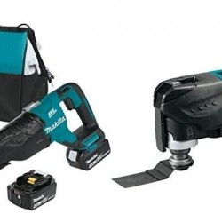 Makita XT328M 18V LXT Lithium-Ion Brushless Cordless 3 Pc. Combo Kit, XPH12Z, XDT13Z, XRJ05Z, bag (4.0Ah) with XMT03Z 18V LXT Lithium-Ion Cordless Multi-Tool