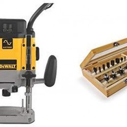 DEWALT DW625 3-Horsepower Variable Speed Electronic Plunge Router with Irwin Tools 1901049 Marples Master Router Bit Set (30 Piece)