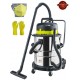 Tools Centre 50L Capacity Silver Unbreakable Metal Body Wet & Dry Vacuum Cleaner With Accessories and Free Gloves & Mask For Dust Protection