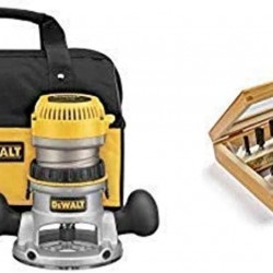 DEWALT DW616K 1-3/4 HP Fixed Base Router Kit with Irwin Tools 1901048 Marples Deluxe Router Bit Set (15 Piece)