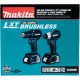 Makita CX200RB 18V LXT Lithium-Ion Sub-Compact Brushless Cordless 2-Pc. Combo Kit (2.0Ah), Black