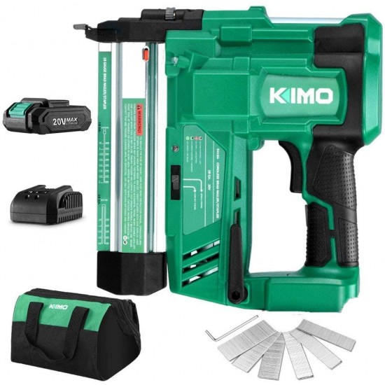 KIMO Power Tools Combo Kit - 20V 18 Gauge Cordless Brad Nailer/Stapler Kit & Oscillating Multi-Tool, with 3 2.0Ah Batteries, Charger and Case