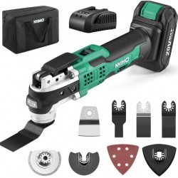 KIMO Power Tools Combo Kit - 20V 18 Gauge Cordless Brad Nailer/Stapler Kit & Oscillating Multi-Tool, with 3 2.0Ah Batteries, Charger and Case