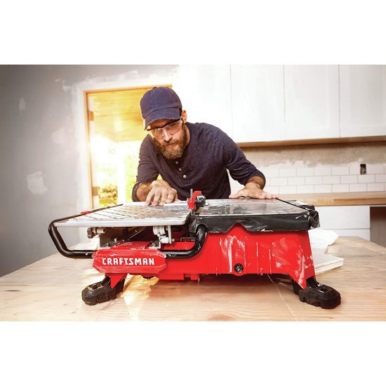 CRAFTSMAN 20V MAX Table Saw, Compact Sliding, Top Tile, 7-Inch (CMCS4000M1)