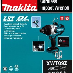 Makita XWT09Z LXT Lithium-Ion Brushless Cordless High Torque Hex Impact Wrench, 18V/7/16