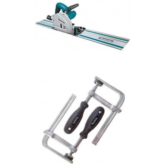 Makita SP6000J1 6-1/2 in. Plunge Circular Saw Kit, with Stackable Tool case and 55 in. Guide Rail and 194385-5 Clamper Set