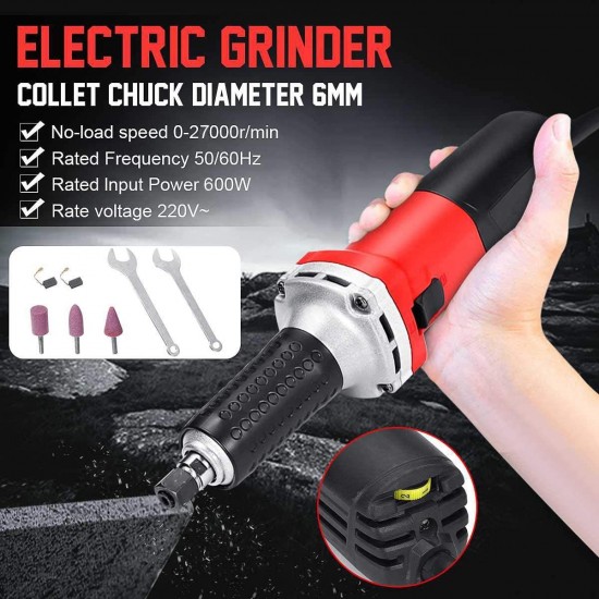 QWERTOUY Electric Die Grinder Accessories 220V 600W 6 Speed Regulating Portable Drill Grinding Machine Milling Polishing Rotary Tools