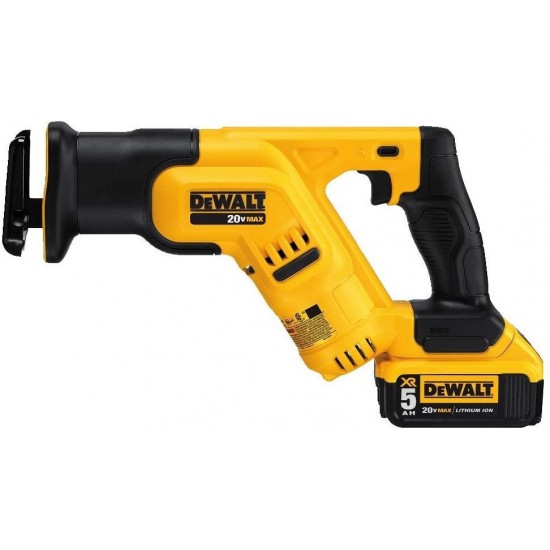 DEWALT 20V MAX Cordless Reciprocating Saw Kit, 5 Amp-Hour Battery (DCS387P1)