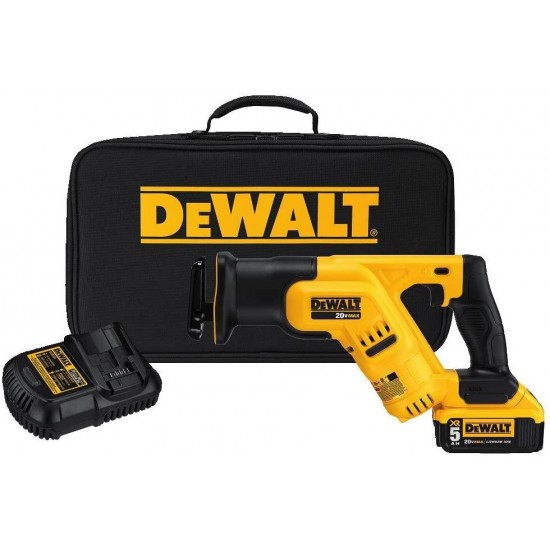 DEWALT 20V MAX Cordless Reciprocating Saw Kit, 5 Amp-Hour Battery (DCS387P1)