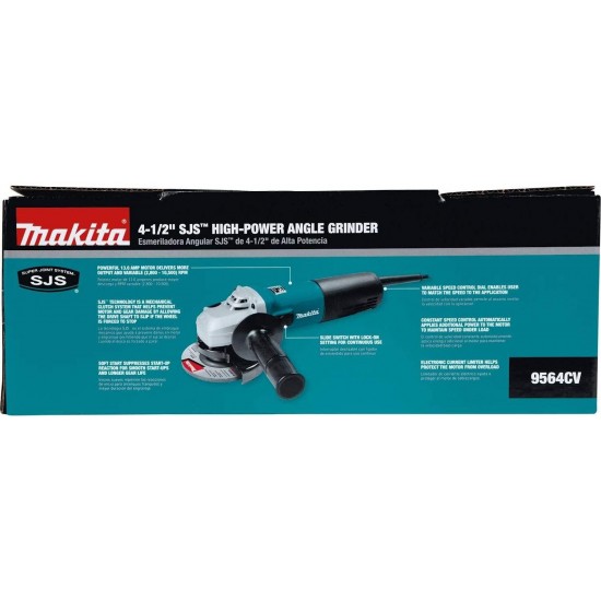 Makita 9564CV 4-1/2-Inch SJS High-Power Angle Grinder