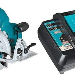 Makita XSH06Z 18V X2 LXT Lithium-Ion (36V) Brushless Cordless 7-1/4” Circular Saw, Tool Only with Makita DC18RD 18V Lithium-Ion Dual Port Rapid Optimum Charger