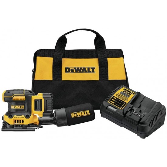 DEWALT 20V MAX XR Palm Sander, Sheet, Variable Speed, 5-Ah Battery, 1/4-Inch (DCW200P1)