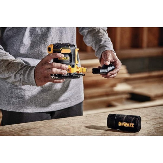 DEWALT 20V MAX XR Palm Sander, Sheet, Variable Speed, 5-Ah Battery, 1/4-Inch (DCW200P1)