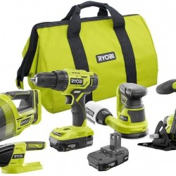 Ryobi 18-Volt ONE+ Cordless 5-Tool Combo Kit with (2) 1.5 Ah Compact Lithium-Ion Batteries, Charger, and Bag