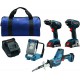 Bosch 18V 4-Tool Combo Kit with Compact Tough Drill/Driver, Impact Driver, Compact Reciprocating Saw, LED Work Light CLPK496A-181