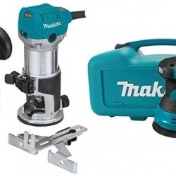 Makita RT0701CX7 1-1/4 HP Compact Router Kit, Fixed and Plunge bases with 5