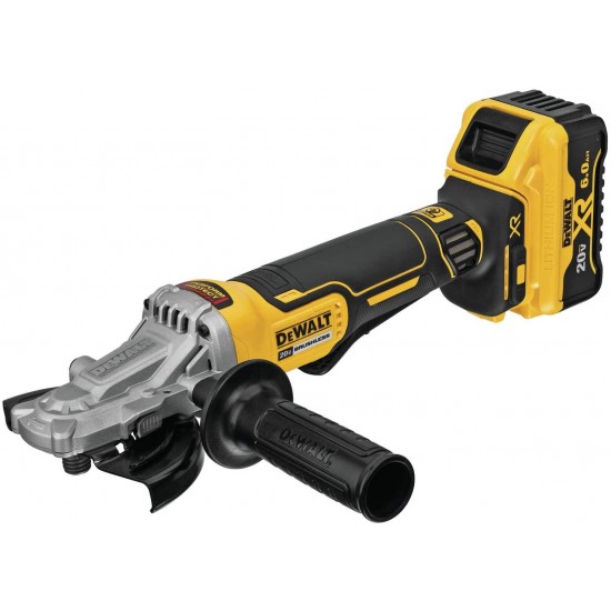 DEWALT DCG413FR2 20V Max XR 5In. Flathead Paddle Switch Small Angle Grinder with Kickback Brake Kit