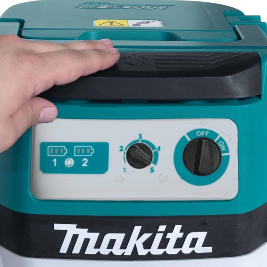 Makita XCV06Z 18V X2 LXT Lithium-Ion Brushless Cordless 2.1 gallon Wet/Dry Dust Extractor/Vacuum - Tool Only