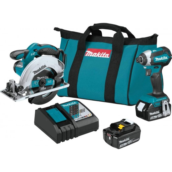 Makita XT283X1 18V LXT Lithium-Ion Cordless 2-Pc. Combo Kit (3.0Ah)