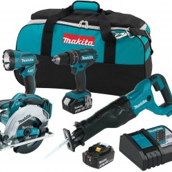 Makita XT442 18V LXT 3.0 Ah Lithium-Ion Cordless Combo Kit (4 Piece)