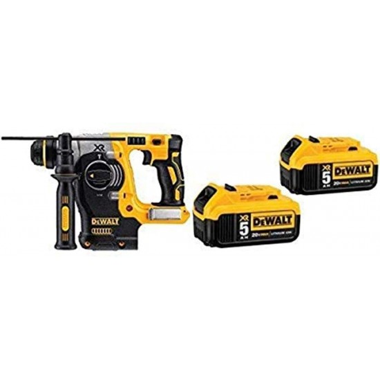 DEWALT DCH273B 20V Max Brushless SDS Rotary Hammer Bare Tool with 20V MAX XR 5.0Ah Lithium Ion Battery, 2-Pack