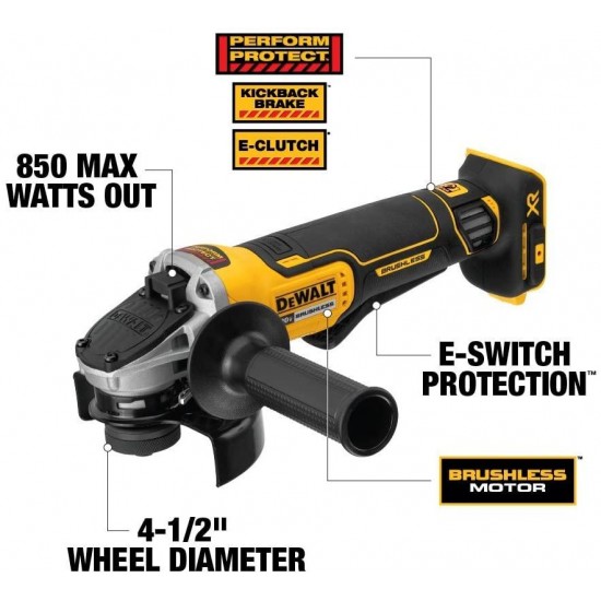 DEWALT 20V MAX XR Brushless Cut Off/Grinder Tool with 3Ah Battery & Charger Kit (DCG413B & DCB230C)