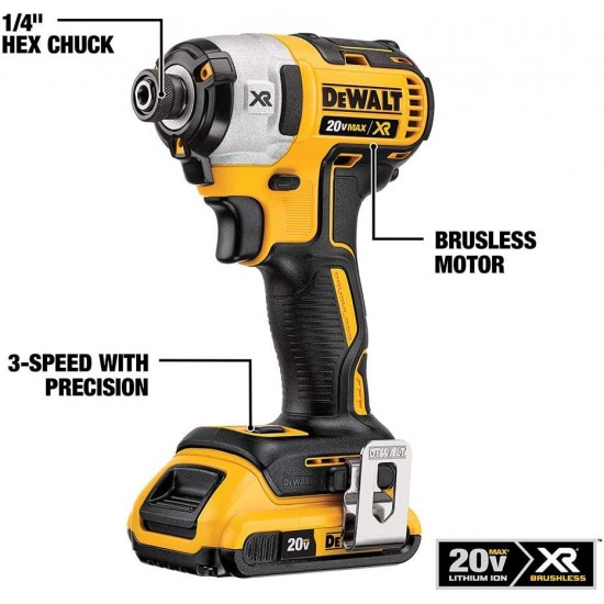 DEWALT 20V MAX XR Cordless Drill Combo Kit, Hammer Drill & Impact Driver, Power Detect Technology (DCK299D1W1)