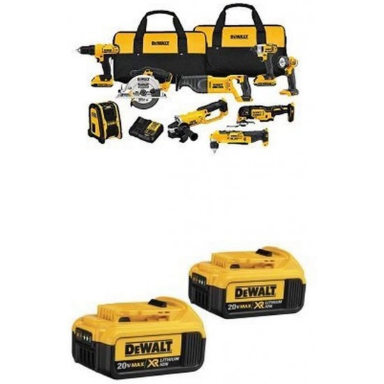 DEWALT 20V MAX Lithium Ion 9-Tool Combo Kit with 2 batteries