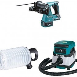 Makita XRH01Z 18V LXT Brushless 1-Inch Rotary Hammer, (Tool Only), 195173-3 Dust Extraction Cup, & XCV04Z 18V X2 LXT (36V) 2.1 Gallon HEPA Filter Dry Dust Extractor/Vacuum