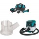 Makita XOC01T 18V LXT Cut-Out Tool Kit, 193449-2 Dust Extracting Cut-Out Base, & XCV04Z 18V X2 LXT (36V) 2.1 Gallon HEPA Filter Dry Dust Extractor/Vacuum