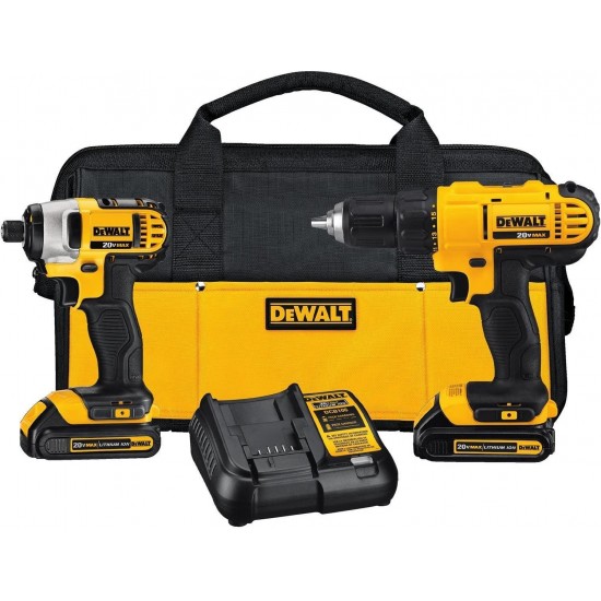 DEWALT DCK240C2 20v Lithium Drill Driver/Impact Combo Kit (1.3Ah) with Reciprocating Saw, Bare Tool Only