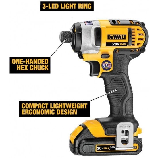 DEWALT DCK240C2 20v Lithium Drill Driver/Impact Combo Kit (1.3Ah) with Reciprocating Saw, Bare Tool Only