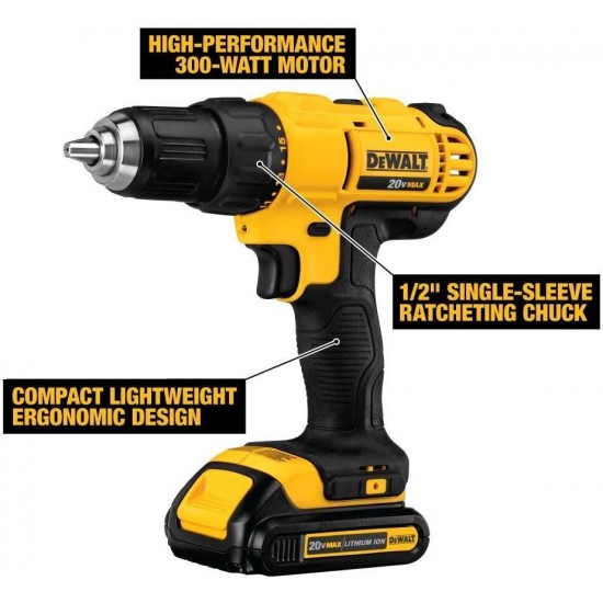 DEWALT DCK240C2 20v Lithium Drill Driver/Impact Combo Kit (1.3Ah) with Reciprocating Saw, Bare Tool Only