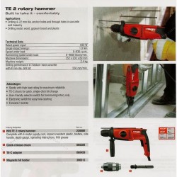 Hilti Rotary Hammer Drill Corded Electric Profeesional Concrete Tool 650W TE-2