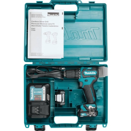 Makita FD07R1 12V MAX CXT Lithium-Ion Brushless Cordless Driver-Drill Kit, 3/8