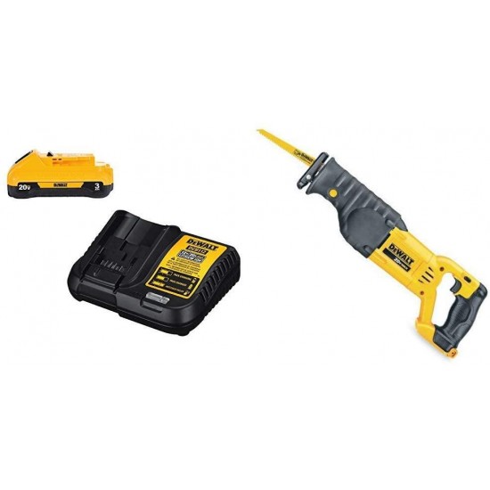 DEWALT DCS380B 20-Volt MAX Li-Ion Reciprocating Saw (Tool Only) with DCB230C 20V Battery Pack