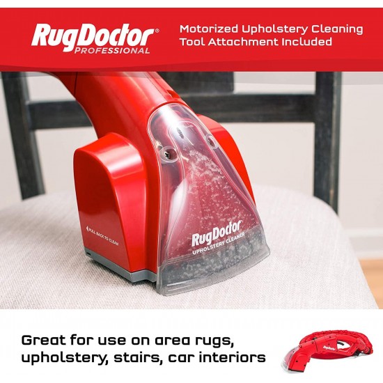 Rug Doctor Pro Deep Commercial Cleaning Machine with Motorized Upholstery Tool, Large Red Carpet Cleaner