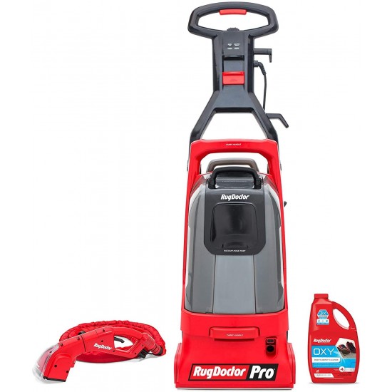 Rug Doctor Pro Deep Commercial Cleaning Machine with Motorized Upholstery Tool, Large Red Carpet Cleaner