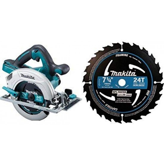 Makita XSH01Z 18-Volt X2 LXT Lithium-Ion Cordless 7-1/4-Inch Circular Saw (Tool Only, No Battery) with A-94530-10 7-1/4