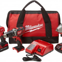 Milwaukee 2691-23 M18 18-Volt Lithium-Ion Cordless Compact Drill/Impact Wrench/Light 3-Tool Combo Kit