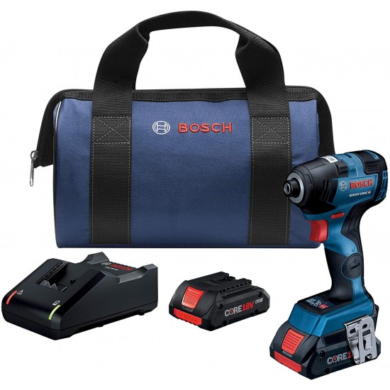 Bosch GDR18V-1800CB25 18V EC Brushless Connected-Ready 1/4 In. Hex Impact Driver Kit with (2) CORE18V 4.0 Ah Compact Batteries