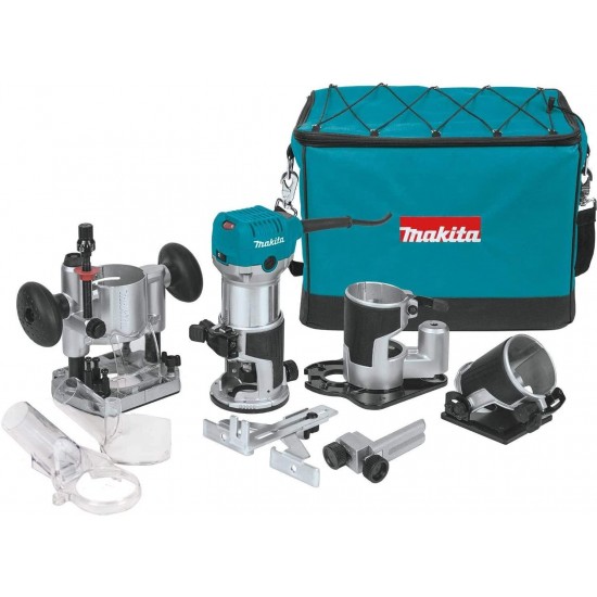 Makita RT0701CX3 1-1/4 HP Compact Router Kit, Teal