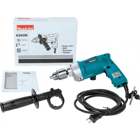 Electric Drill, 1/2 In, 0 to 550 rpm, 6.5A