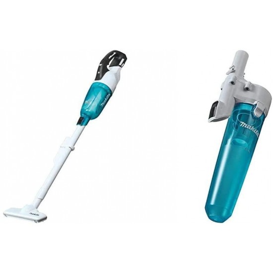 Makita XLC03ZWX4 18V LXT Lithium-Ion Brushless Compact Cordless Vacuum, Trigger w/Lock, Tool Only with 191D70-5 White Cyclonic Vacuum Attachment w/Lock