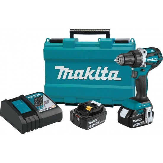 Makita XFD12T 5.0 Ah 18V LXT Lithium-Ion Compact Brushless Cordless 1/2