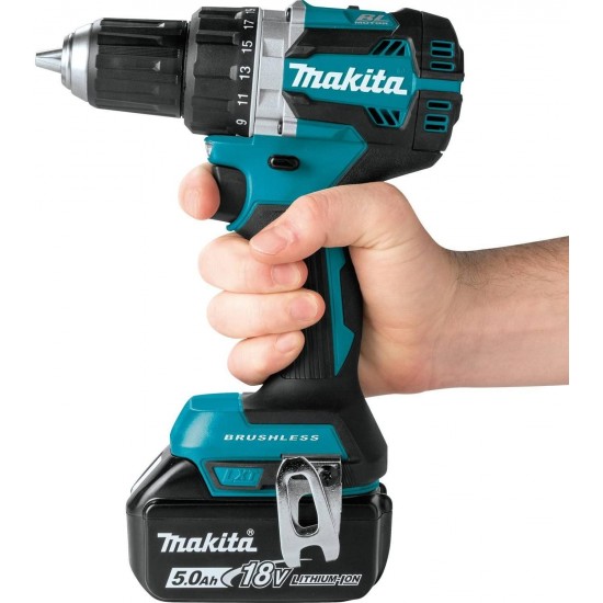 Makita XFD12T 5.0 Ah 18V LXT Lithium-Ion Compact Brushless Cordless 1/2