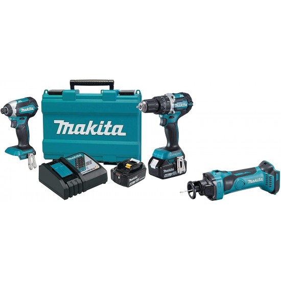 Makita XT269M 18V LXT Lithium-Ion Brushless Cordless 2-Pc. Combo Kit (4.0Ah) & Makita XOC01Z 18-Volt LXT Lithium-Ion Cordless Cut-Out, Bare Tool