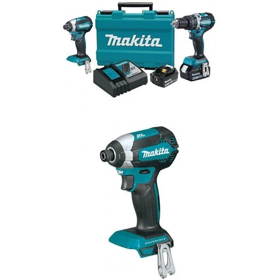 Makita XT269M 18V LXT Lithium-Ion Brushless Cordless 2-Pc. Combo Kit (4.0Ah) with XDT13Z 18V LXT Lithium-Ion Brushless Cordless Impact Driver