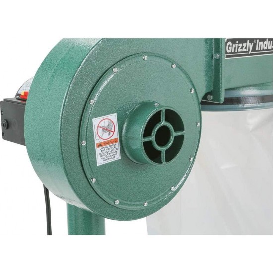 Grizzly Industrial G8027 - 1 HP Dust Collector